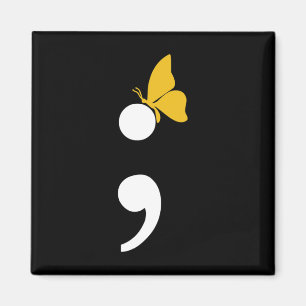 Aimant Semicolon Butterfly Suicide Prévention de la dépre