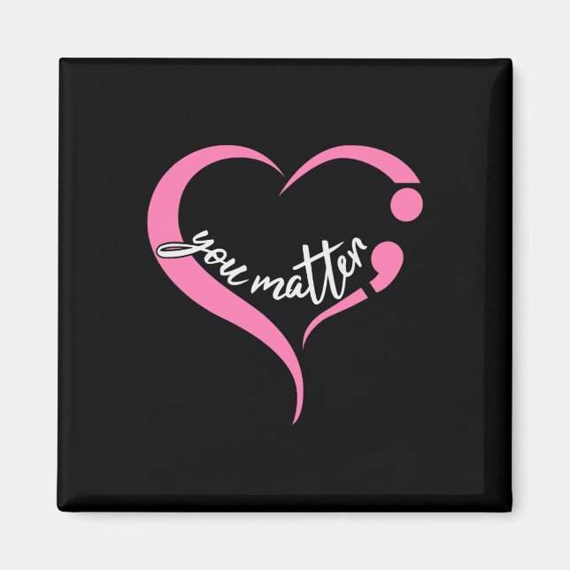 Aimant Semicolon de la jeunesse Santé mentale et suicide  (Devant)