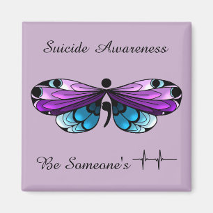 Aimant Semicolon du papillon de sensibilisation au suicid