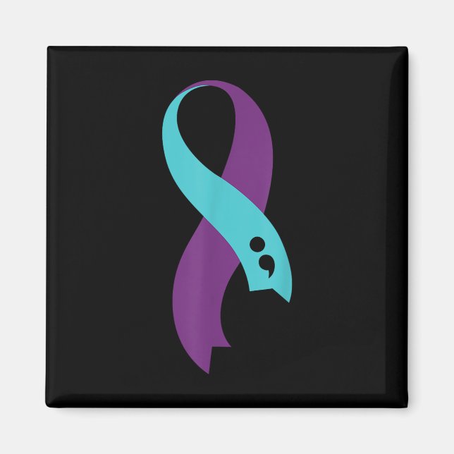 Aimant Semicolon du ruban pourpre turquoise Prévention du (Devant)
