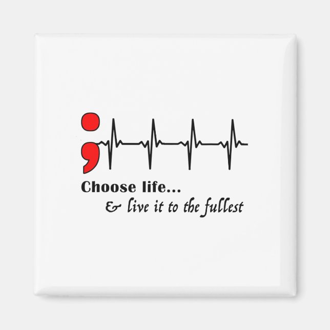 Aimant Semicolon Ekg Prévention du suicide (Devant)