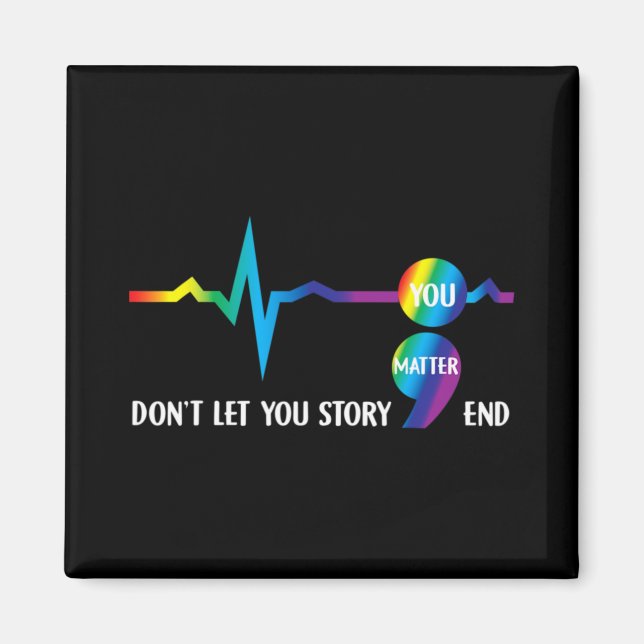 Aimant Semicolon Mental Health Awareness Suicide Preventi (Devant)