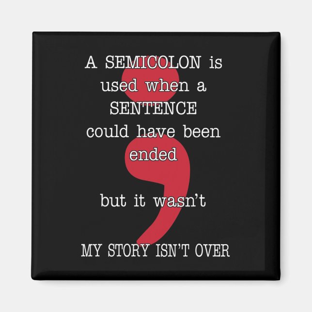 Aimant Semicolon Prévention du suicide Sensibilisation Mo (Devant)