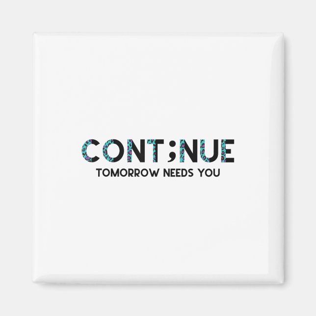 Aimant Semicolon Sensibilisation à la prévention du suici (Devant)