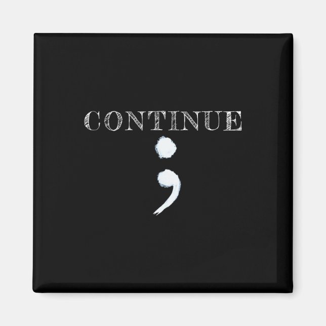 Aimant Semicolon Sensibilisation à la santé mentale Suici (Devant)