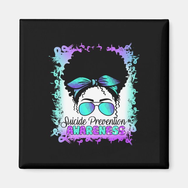 Aimant Semicolon Suicide Turquoise Purple Suicide Prévent (Devant)