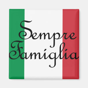 Aimant Sempre Famiglia et couleurs du drapeau italien