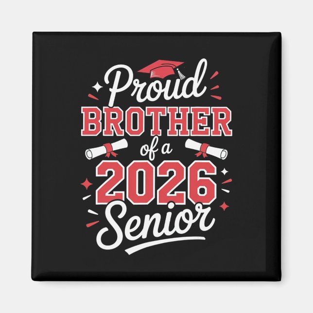 Aimant Senior 2026 frère fier d'un diplômé senior 2026 (Devant)