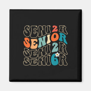 Aimant Senior 2026 Promotion 2026 Rétro Groovy Diplômé Gr