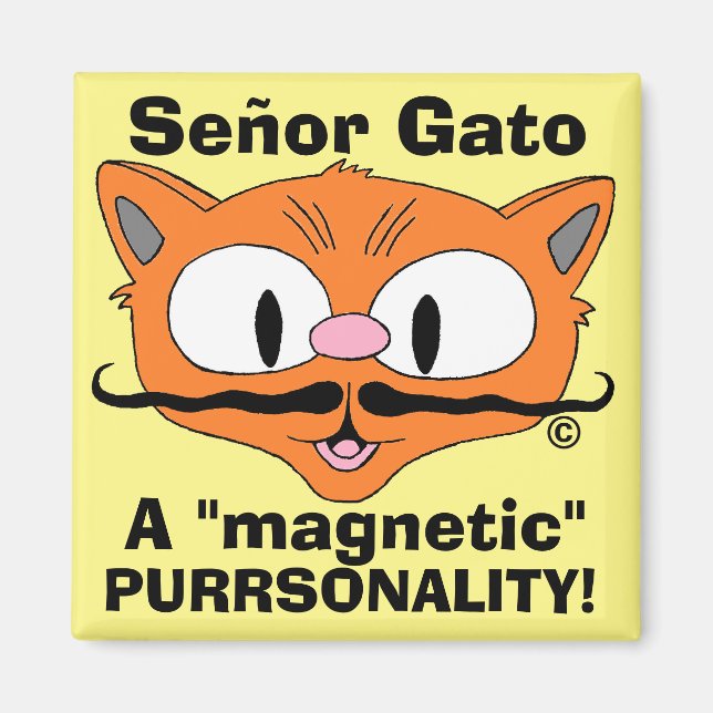 Aimant Señor Gato - Une pursonalité magnétique ! (Devant)