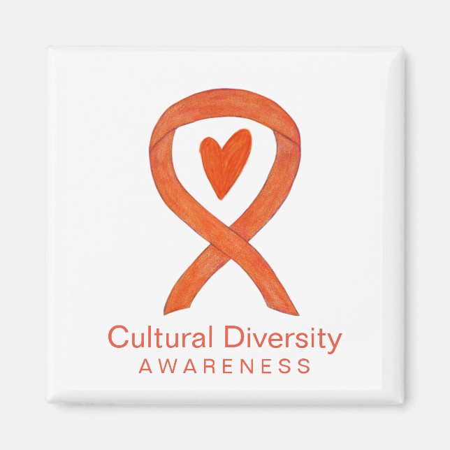 Aimant Sensibilisation à la diversité culturelle Ruban Ré (Devant)