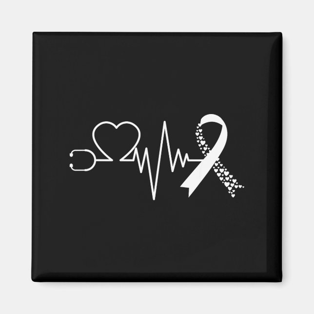 Aimant Sensibilisation à la maladie cardiaque Rouge en fé (Devant)