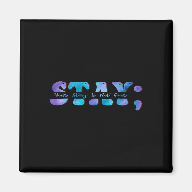 Aimant Sensibilisation à la prévention du suicide Restez  (Devant)