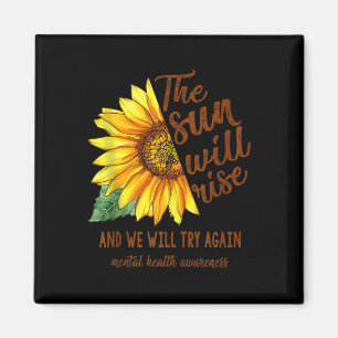 Aimant Sensibilisation à la santé mentale Sunflower Le so
