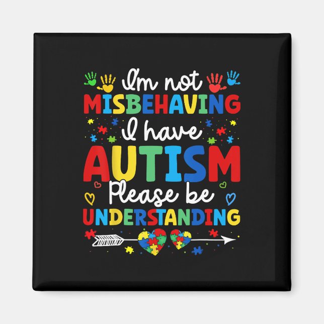 Aimant Sensibilisation à l'autisme Autiste Je ne me compo (Devant)