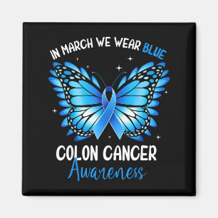 Aimant Sensibilisation au cancer colorectal papillon bleu