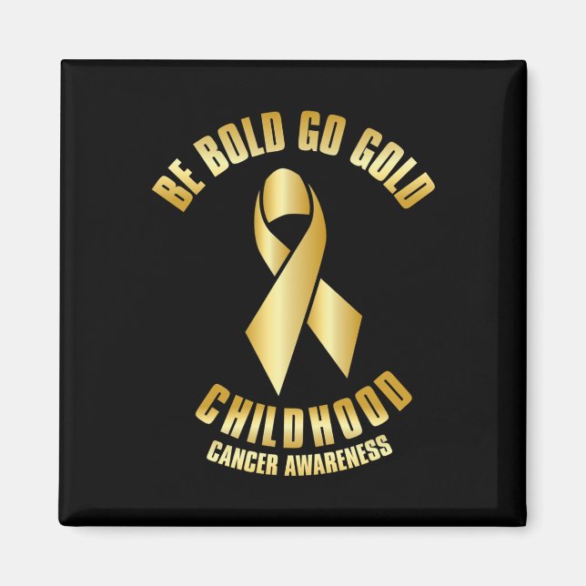 Aimant Sensibilisation au cancer de l'enfance Ruban d'or (Devant)