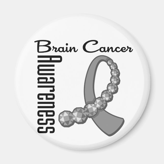 Aimant Sensibilisation au cancer du cerveau Ruban de pier (Devant)
