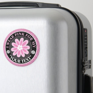 Aimant Sensibilisation au cancer du sein Je porte du rose