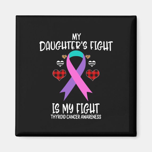 Aimant Sensibilisation au cancer Le combat de ma fille es (Devant)