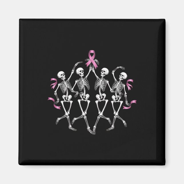 Aimant Sensibilisation au cancer Squelette Danser Coûts d (Devant)