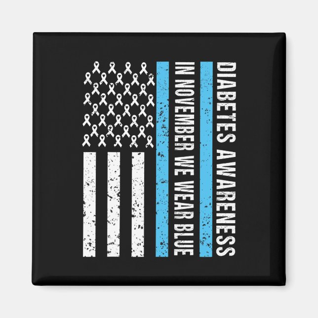 Aimant Sensibilisation au diabète T1D En Novembre Nous Po (Devant)