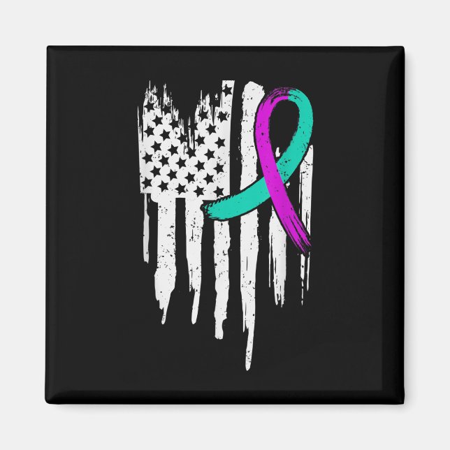 Aimant Sensibilisation au suicide États-Unis drapeau amér (Devant)