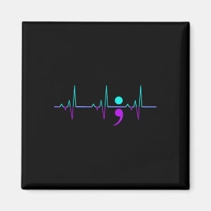 Aimant Sensibilisation au suicide Heartbeat Happy Ribbon