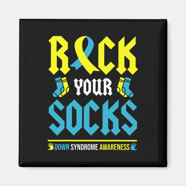 Aimant Sensibilisation au syndrome de Down Rocher vos cha (Devant)