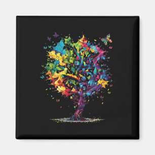 Aimant Sensibilisation Autisme Puzzle Pièces Arbre coloré