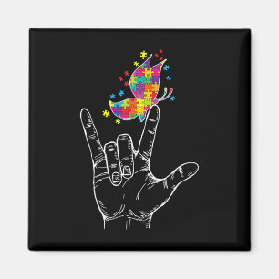 Aimant Sensibilisation Je t'aime Asl Hand Sign Language B