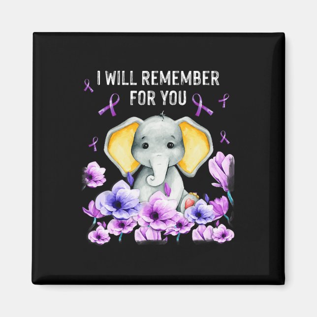 Aimant Sensibilisation Joli Eléphant Je Me Souviendrai De (Devant)