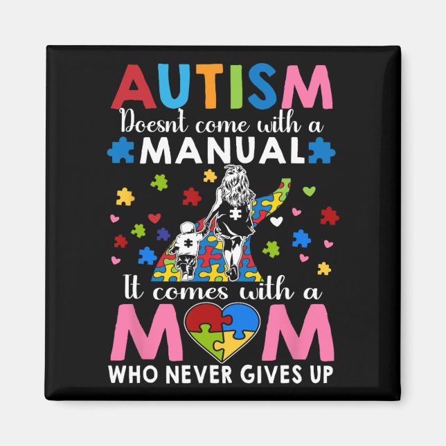 Aimant Sensibilisation sur l'autisme 2025 ne contient pas (Devant)