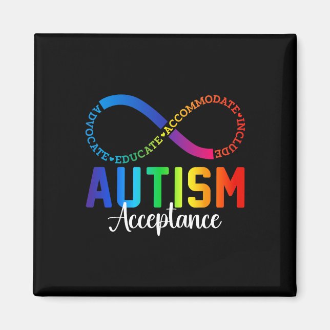 Aimant Sensibilisation sur l'autisme Acceptation Infinity (Devant)