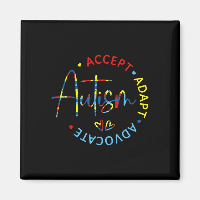 Aimant Sensibilisation sur l'autisme Accepter Adapt Advoc (Devant)