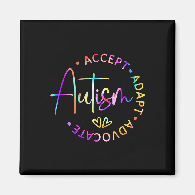 Aimant Sensibilisation sur l'autisme Accepter Adapt Advoc (Devant)