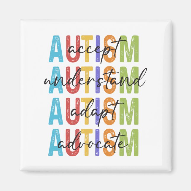 Aimant Sensibilisation sur l'autisme Accepter Comprendre  (Devant)