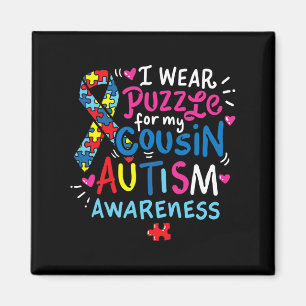 Aimant Sensibilisation sur l'autisme Cousin Cadeau Tee