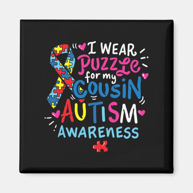 Aimant Sensibilisation sur l'autisme Cousin Cadeau Tee (Devant)