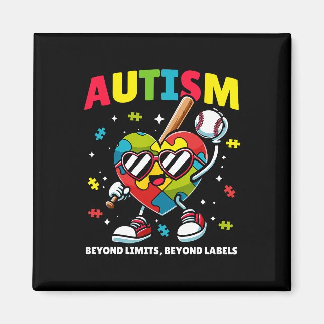 Aimant Sensibilisation sur l'autisme de baseball Puzzle c (Devant)