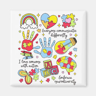 Aimant Sensibilisation sur l'autisme Embrasser la diversi