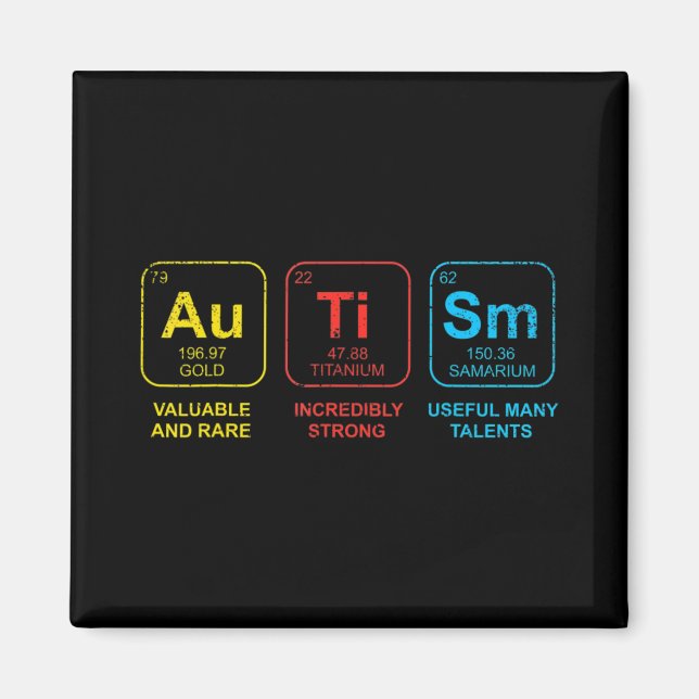 Aimant Sensibilisation sur l'autisme Femmes Hommes Enfant (Devant)