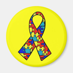 Aimant Sensibilisation sur l'autisme Jigsaw Puzzle Ruban
