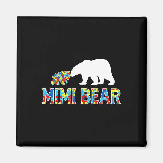 Aimant Sensibilisation sur l'autisme Mimi Bear Puzzle Sup (Devant)