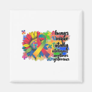 Aimant Sensibilisation sur l'autisme Sunflower Shirt Auti