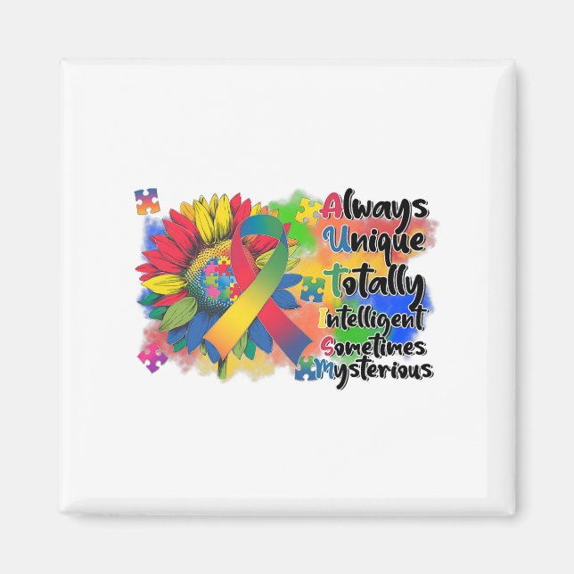 Aimant Sensibilisation sur l'autisme Sunflower Shirt Auti (Devant)