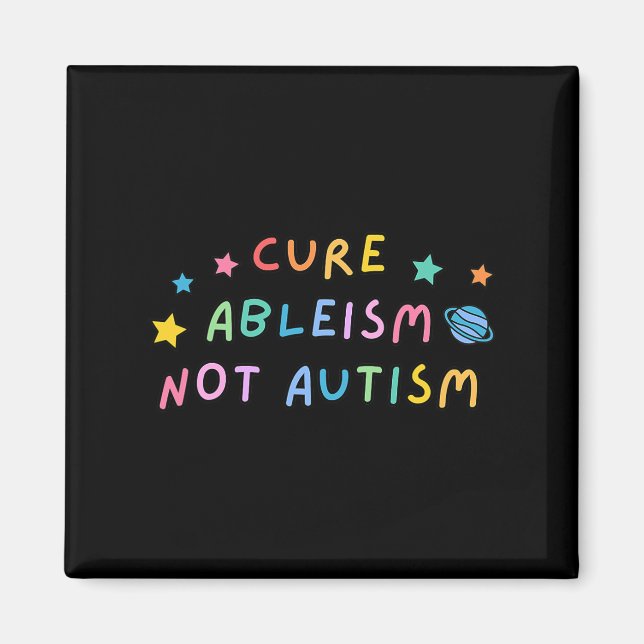 Aimant Sensibilisation sur l'autisme Traite Ableisme Pas  (Devant)