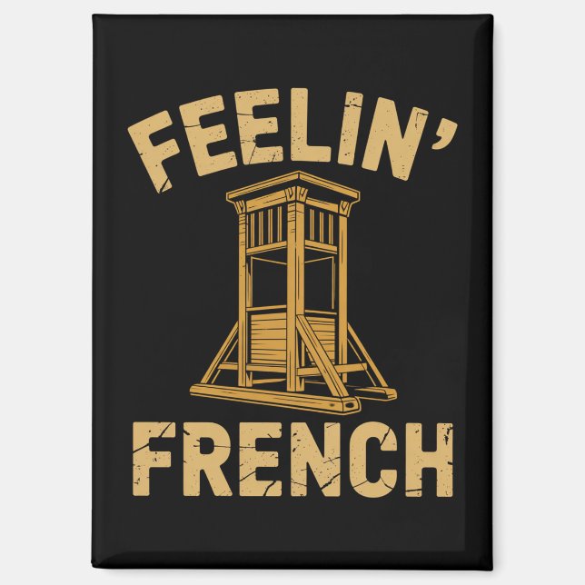 Aimant Sentiment guillotine vintage français (Recto)