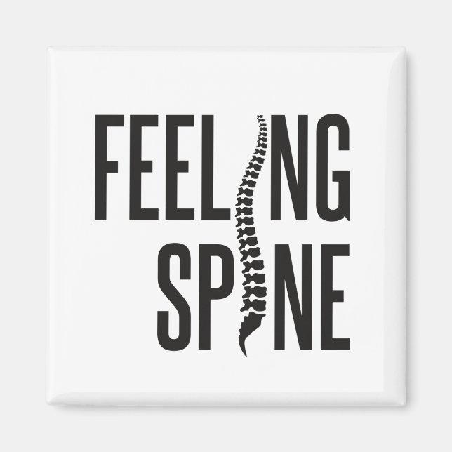 Aimant Sentiment Spine Funny Chiropractor Équipe chiropra (Devant)