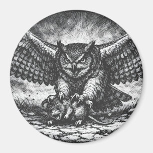 Aimant Sentinelle Hibou ailé par BurnsInHell